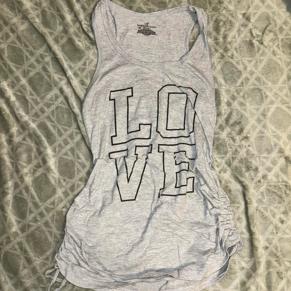 Bobbie Brooks Gray Scoop Neck Ruched Tank Top - Picture 1 of 2